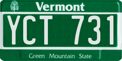 VT license plate YCT731