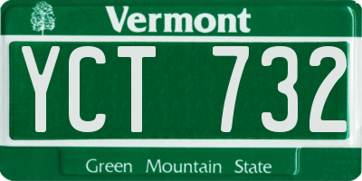 VT license plate YCT732