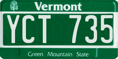 VT license plate YCT735