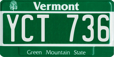 VT license plate YCT736