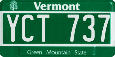 VT license plate YCT737