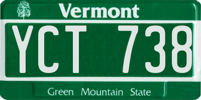 VT license plate YCT738