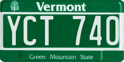 VT license plate YCT740