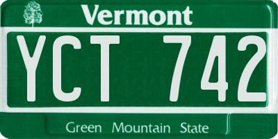 VT license plate YCT742