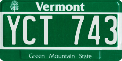 VT license plate YCT743