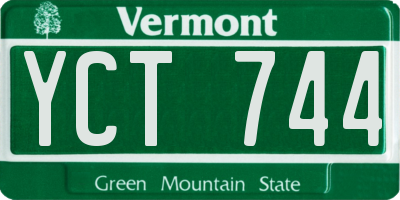 VT license plate YCT744