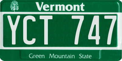 VT license plate YCT747