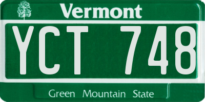 VT license plate YCT748