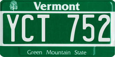 VT license plate YCT752