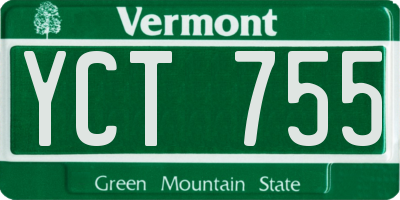 VT license plate YCT755