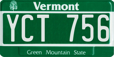 VT license plate YCT756
