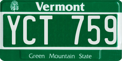 VT license plate YCT759