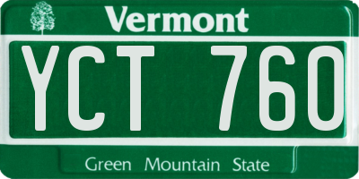 VT license plate YCT760
