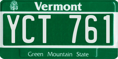 VT license plate YCT761