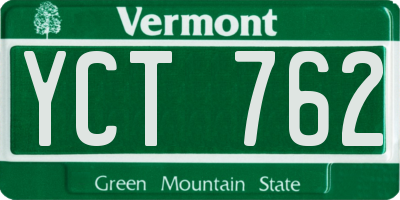 VT license plate YCT762
