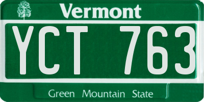 VT license plate YCT763