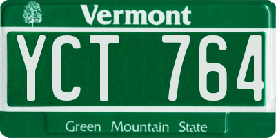 VT license plate YCT764