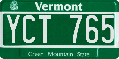 VT license plate YCT765