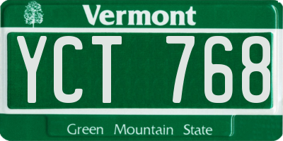 VT license plate YCT768