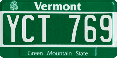 VT license plate YCT769