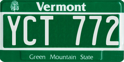 VT license plate YCT772