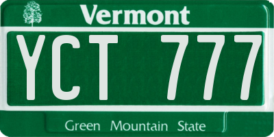 VT license plate YCT777