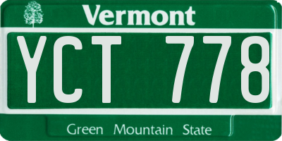 VT license plate YCT778