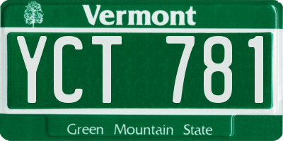 VT license plate YCT781