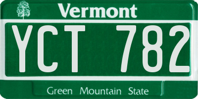 VT license plate YCT782