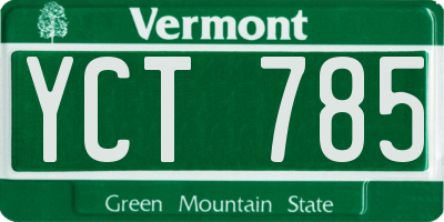 VT license plate YCT785