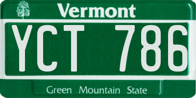 VT license plate YCT786