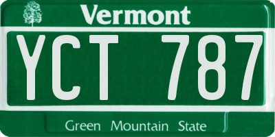 VT license plate YCT787