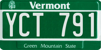 VT license plate YCT791