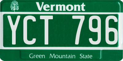 VT license plate YCT796
