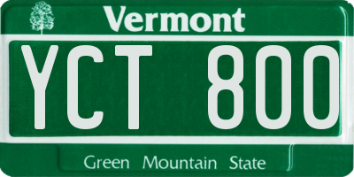 VT license plate YCT800