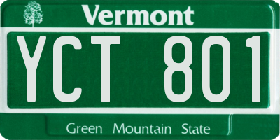 VT license plate YCT801