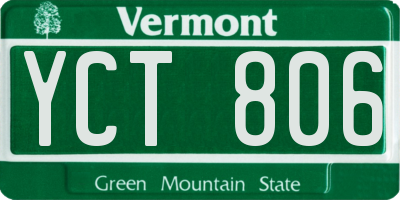 VT license plate YCT806