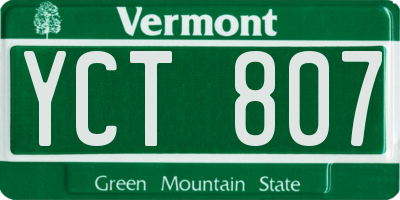 VT license plate YCT807