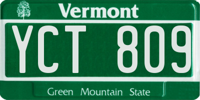VT license plate YCT809