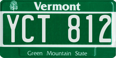 VT license plate YCT812