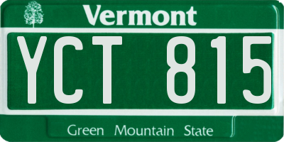 VT license plate YCT815