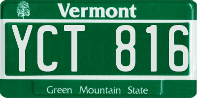 VT license plate YCT816
