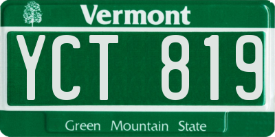 VT license plate YCT819