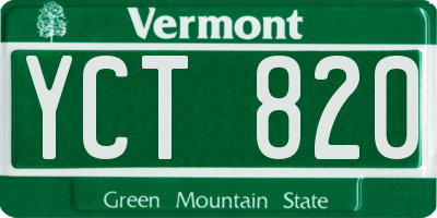VT license plate YCT820