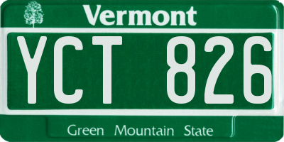 VT license plate YCT826