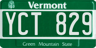VT license plate YCT829