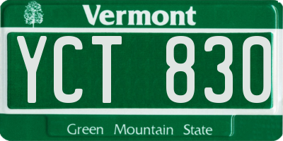 VT license plate YCT830
