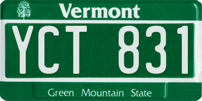 VT license plate YCT831