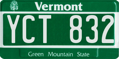 VT license plate YCT832