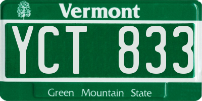 VT license plate YCT833